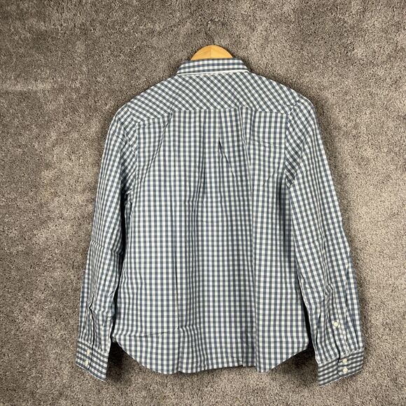 Untuckit Shirt Womens 10 Crispo Blue Checker Button Up Pocket Long Sleeve Top - Picture 2 of 12